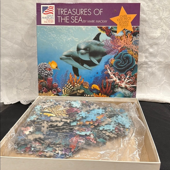 Dolphin Jigsaw Puzzle 1000 PC Treasures of The Sea Dolphins Coral Mark Mackay - Picture 3 of 4